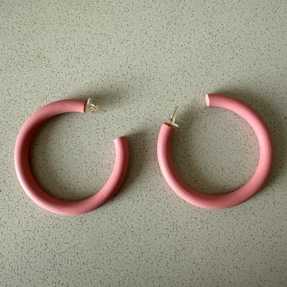 Pink Hoop Earrings